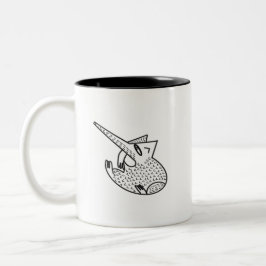 Hedgehog oldchool poster grafische stijl tweekleurige koffiemok