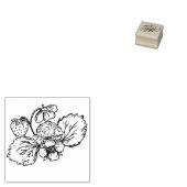 Hedgehog on Strawberry Plant Stamp Rubberstempel (Gestempeld)