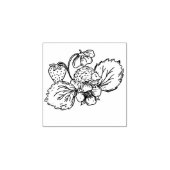 Hedgehog on Strawberry Plant Stamp Rubberstempel (Afrduk)