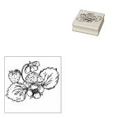 Hedgehog on Strawberry Plant Stamp Rubberstempel (Gestempeld)