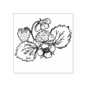Hedgehog on Strawberry Plant Stamp Rubberstempel (Afrduk)
