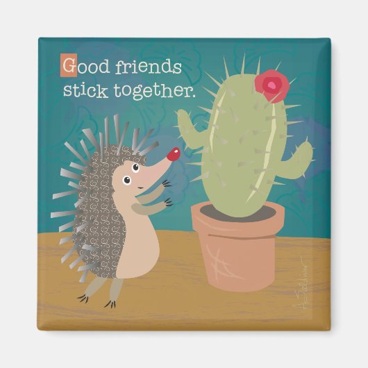Hedgehog ontmoet cactus magneet (Voorkant)