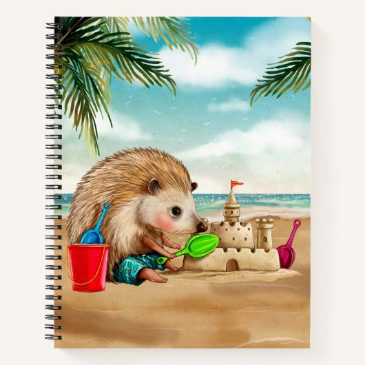 Hedgehog op het strand notitieboek (Voorkant)