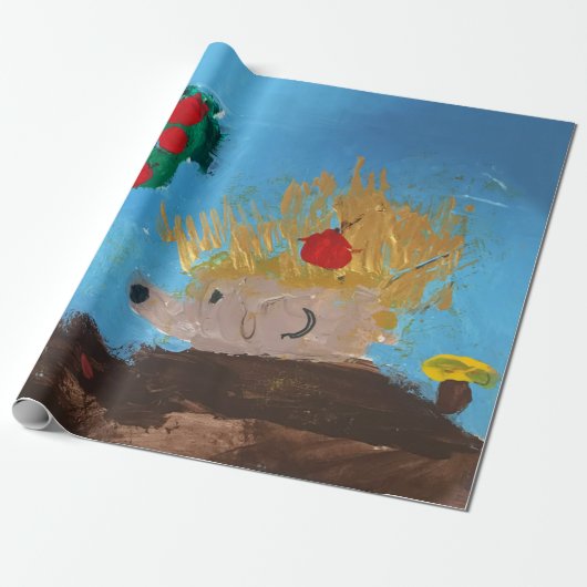 Hedgehog Painting Cadeaupapier (Uitgerold)