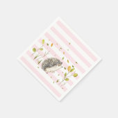 Hedgehog Party Decor Papier Servetten Roze Gestree (Hoek)