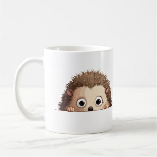Hedgehog Peeking Schattige Schattig Funny Animal C Koffiemok