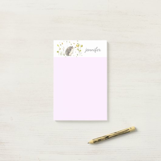 Hedgehog personaliseren Post-it® notes (Op bureau)