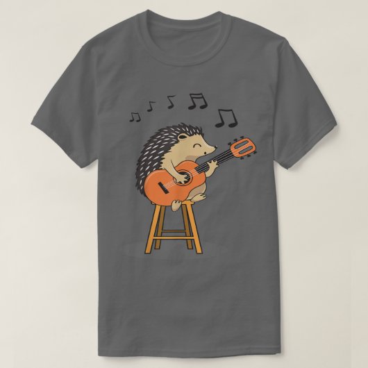 Hedgehog Playing Acoustic Guitar Cute Player Hedge T-shirt (Design voorkant)