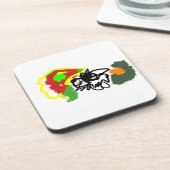 Hedgehog playing autumn bier onderzetter (Linkerzijde)