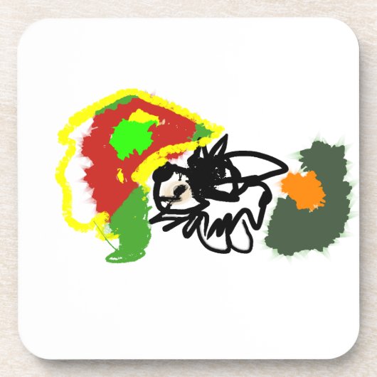 Hedgehog playing autumn bier onderzetter (Voorkant)