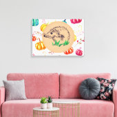 Hedgehog Pompoenen Herfst Canvas Print (Insitu (Woonkamer))