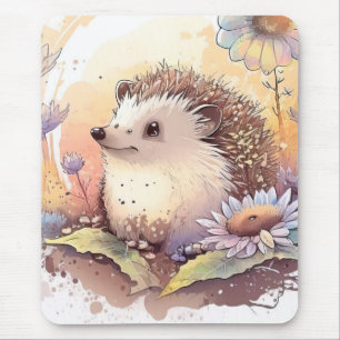 Hedgehog Portret Dierlijke Schilderij Wildlife Out Muismat