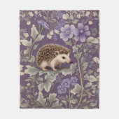 Hedgehog Purple William Morris Inspired Floral Fleece Deken (Voorkant)
