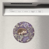 Hedgehog Purple William Morris Inspired Floral Magneet (Insitu (Vaatwasser))