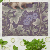 Hedgehog Purple William Morris Inspired Floral Theedoek (Gevouwen)