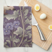 Hedgehog Purple William Morris Inspired Floral Theedoek (Quarter Fold)