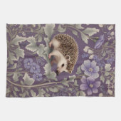 Hedgehog Purple William Morris Inspired Floral Theedoek (Horizontaal)