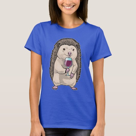 Hedgehog Red wine T-shirt (Voorkant)