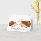 Hedgehog romantisch verloving kaart (Gele Bloem)