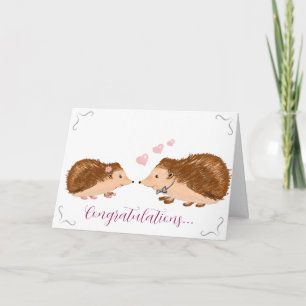Hedgehog romantisch verloving kaart