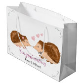 Hedgehog romantische bruiloft of verloving groot cadeauzakje (Achterkant Gekanteld)