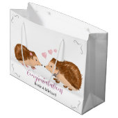 Hedgehog romantische bruiloft of verloving groot cadeauzakje (Voorkant Gekanteld)