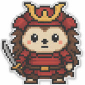 Hedgehog Samurai sticker 6x6 (Voorkant)
