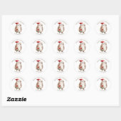 Hedgehog Santa Hat Baby 1st Christmas Ronde Sticker (Vel)