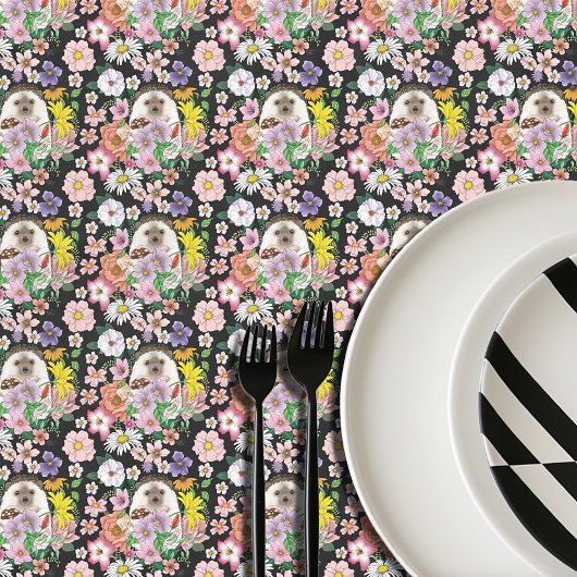 Hedgehog Schattigee bloemen Tafelkleed