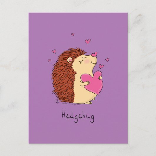 Hedgehog Schattigee Kinder Valentijnsdag Knuffels Briefkaart (Voorkant)