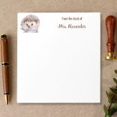 Hedgehog Schattigee Waterverf van het bureau van Notitieblok