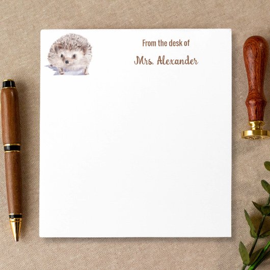 Hedgehog Schattigee Waterverf van het bureau van Notitieblok