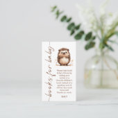 Hedgehog Script Boeken voor Baby shower Informatiekaartje (Staand voorkant)
