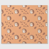 Hedgehog Seamless Herfst Wrapping Paper met Druppe Cadeaupapier (Vlak)
