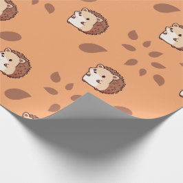 Hedgehog Seamless Herfst Wrapping Paper met Druppe Cadeaupapier