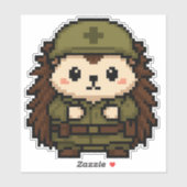 Hedgehog Soldier 6x6 Sticker (Vel)