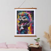 Hedgehog speelt gitaar, rock graffiti hangend wandkleed (Slaapkamer)