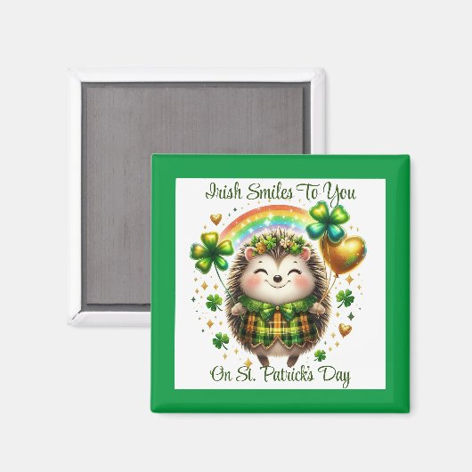 Hedgehog St. Patrick's Day Magnet (Voorkant / Achterkant)