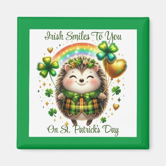 Hedgehog St. Patrick's Day Magnet (Voorkant)