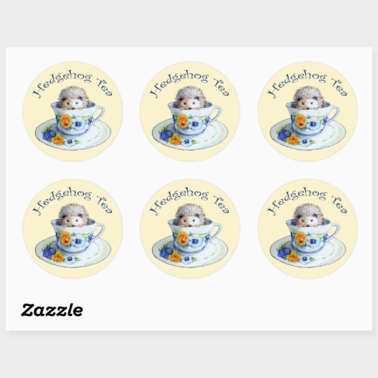 Hedgehog Tea Stickers (Vel)