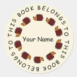 Hedgehog terug naar school Sticker! Ronde Sticker