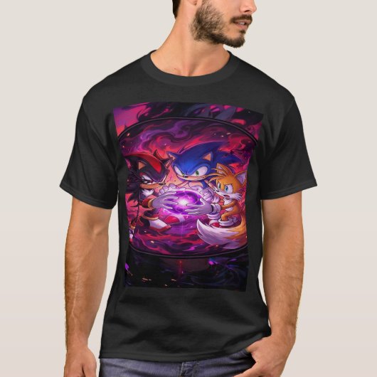 Hedgehog Trio: Chaos Energy Awakening T-shirt (Voorkant)