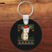 Hedgehog Ugly Christmas Sweaters Holiday Santa Cut Sleutelhanger (Voorkant)