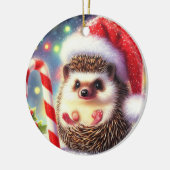 Hedgehog Vakantie Hedgie Kerstmis Keramisch Ornament (Links)