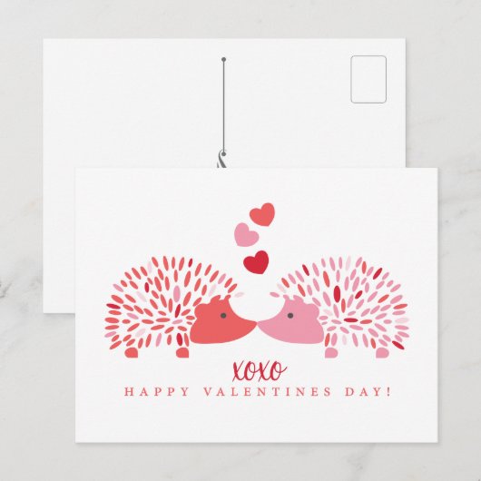Hedgehog Valentijn Briefkaart (Voorkant / Achterkant)