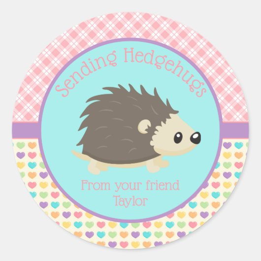 Hedgehog Valentijnsdag klasse Stickers (Voorkant)