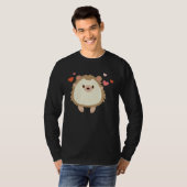 Hedgehog Valentines Day Heart Animals T-shirt (Voorkant volledig)
