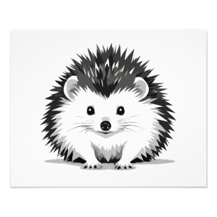 Hedgehog Vector Grafische Kunst Portret Dierlijke  Foto Afdruk