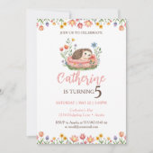 Hedgehog Verjaardag Leuke Dierenuitnodiging Kaart (Voorkant)