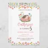 Hedgehog Verjaardag Leuke Dierenuitnodiging Kaart (Voorkant / Achterkant)